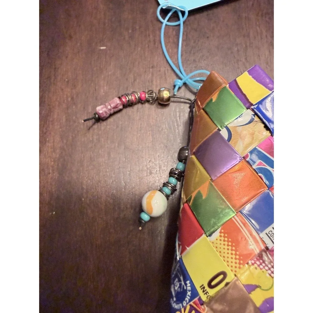 Nahum Olin Candy Wrapper Pouch Cosmetic Pencil Case Zip Top Nwt
